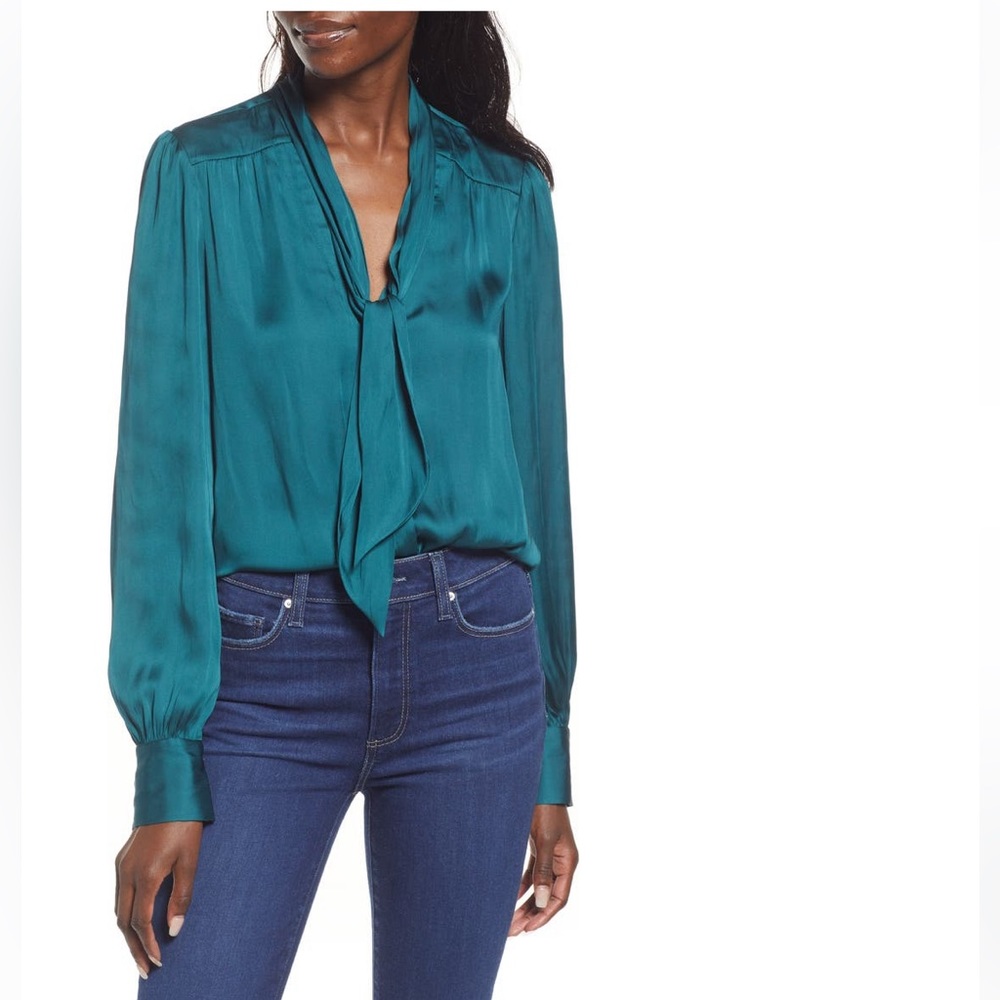 BNWOT Paige Cleobelle Tie Neck Blouse - size XL